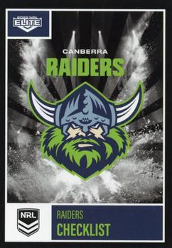 2022 NRL Elite #010 Canberra Raiders Checklist Front